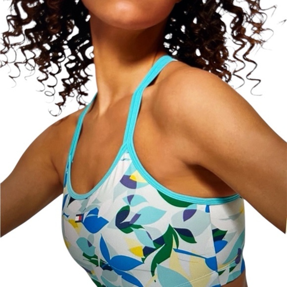 Tommy Hilfiger Women Performance Sports Bra Removable Cups Blue Size: Small